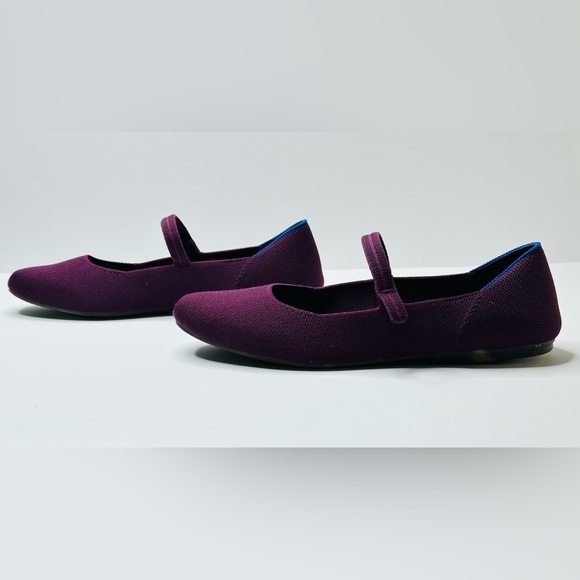 Rothy’s The Square Mary Jane Plum Purple Flats Shoes Size 9.5 - Picture 7 of 16